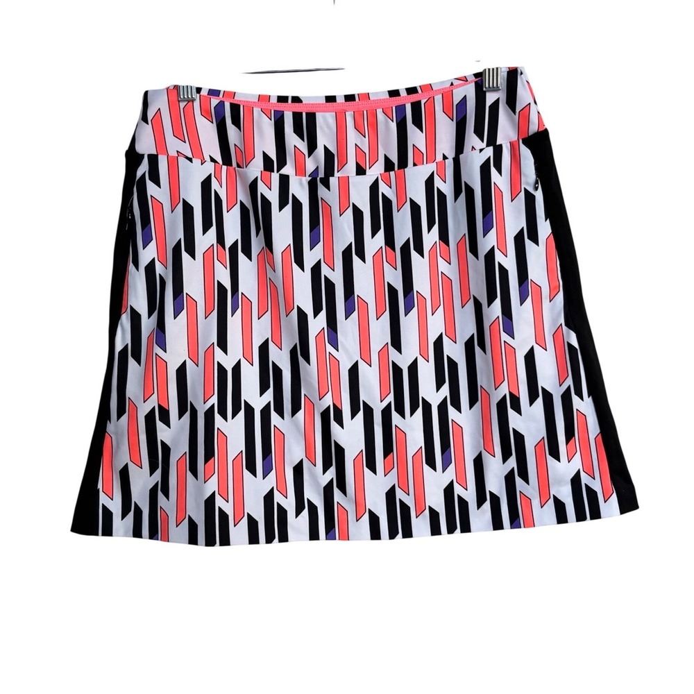 Tail Activewear Womens Geometric Print Golf Skort Skirt Coral Black White Size S